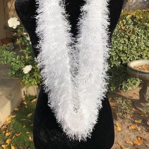 Soft white infinity scarf